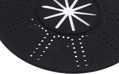 Silicone Spill Stopper Lid and Pot Holder, Heat-Resistant Food-Grade Cover with Steam Release Port, Fits for Most Pots and Pans, Dishwasher Safe, 34x27.5cm, Black