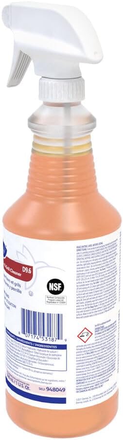 Diversey 948049 SUMA Oven and Grill Cleaner, Heavy Duty Removes Baked on Grease and Carbon Buildup, Capped Ready-to-Use Gel, 32-Ounce (Pack of 12 with 2 Spray Nozzles)