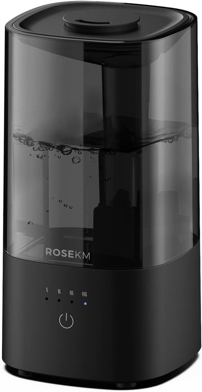 ROSEKM 2L Cool Mist Humidifier for Bedroom and Plants, Quiet, Black
