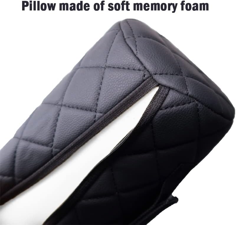 Car Neck Pillow for Pain Relief,Cars Seat Long Back Cervical Neck Support Pillow,Car Side Travel Headrest Round Roll Log Cylinder Pillows for Driving Seat,Memory Foam(Black)