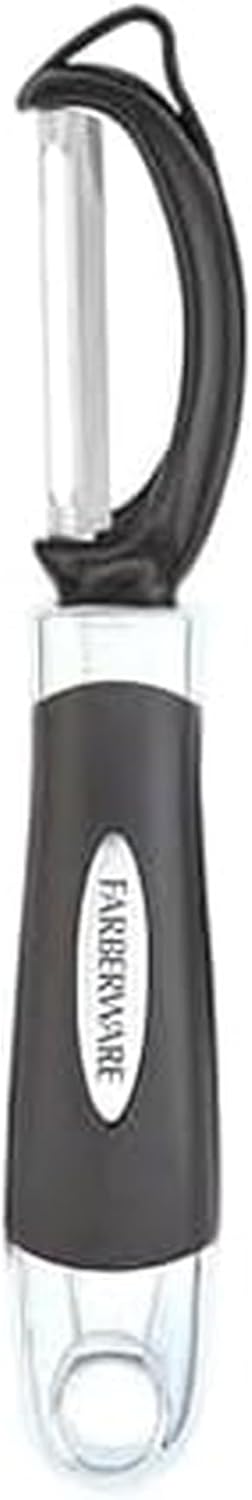 Farberware Vegetable Peeler, Pro2 Euro Peeler with Sharp Stainless Steel Swivel Blade and Ergonomic Handle, Dishwasher Safe, Aqua Sky