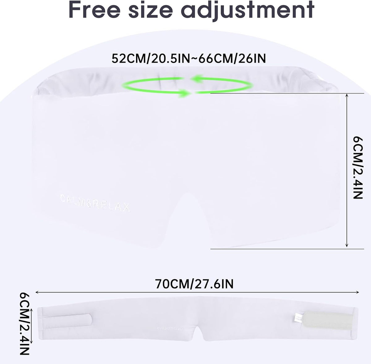Calm&Relax Bamboo Sleep Mask - Cooling 3D Eye Mask, Lash Friendly,White
