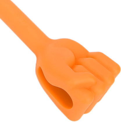 Manual Back Massagers, Massage Stick Hammer, Silicone Massage Hammer with Anti-Slip Long Handle, Fist Massager for Back Legs Arms Neck Shoulder Pain Relief(Orange)