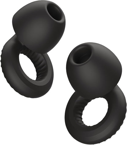 Ear Plugs for Sleeping, 28dB Silicone for Side Sleepers, Black | Soft, Reusable Silicone with 4 Ear Tip Sizes for Sleep, Travel and Focus
