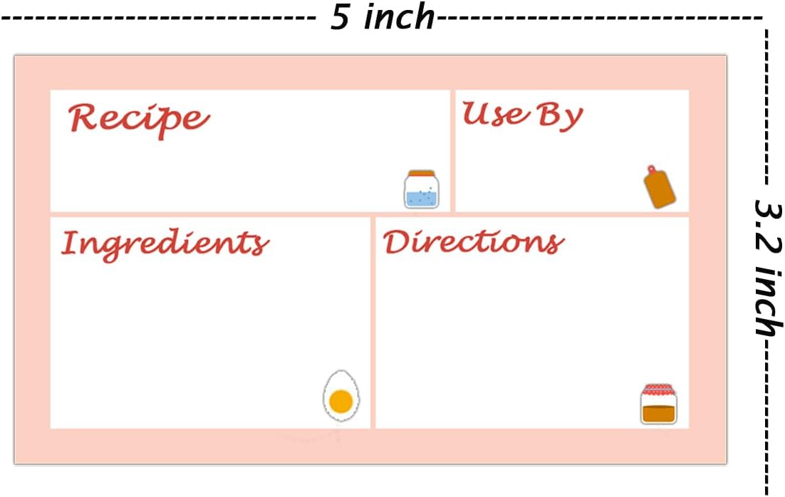 Removable Freezer Meal Labels, 100pcs, 3.2 X 5 Inch,Pink
