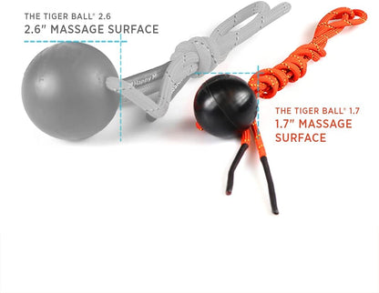 Tiger Tail Tiger Ball 2.6 Foam Roller Ball + 47” Corded Rope – Deep Tissue Massage Ball: Feet, Legs, Neck, Back – Trigger Point Massage Therapy – Relieve Muscle Soreness – Muscle Recovery