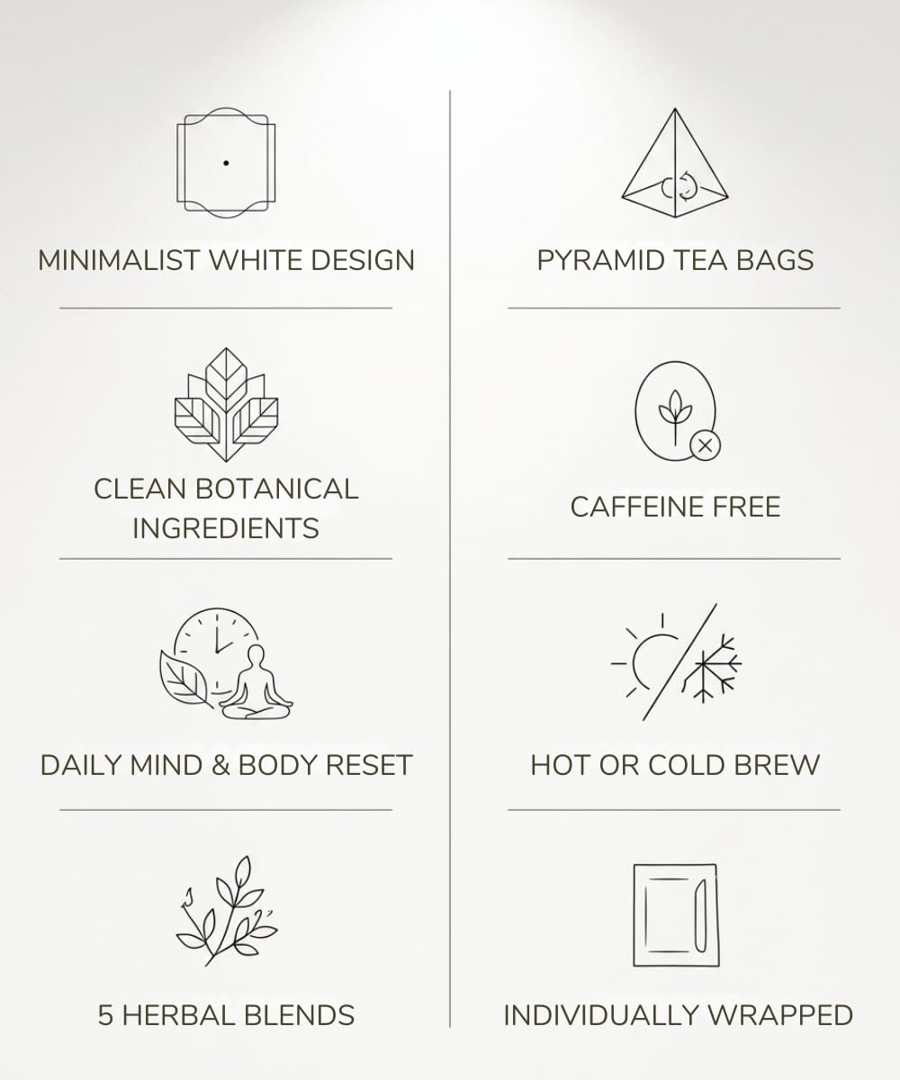 EZR LEAF Pura Herbal Tea Sampler - 22ct Caffeine-Free Tea Variety Gift Set