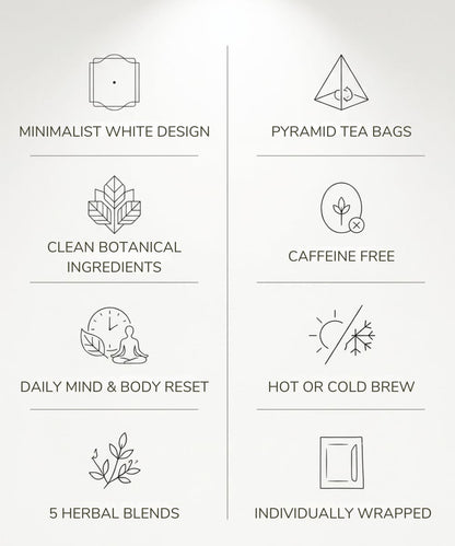 EZR LEAF Pura Herbal Tea Sampler - 22ct Caffeine-Free Tea Variety Gift Set