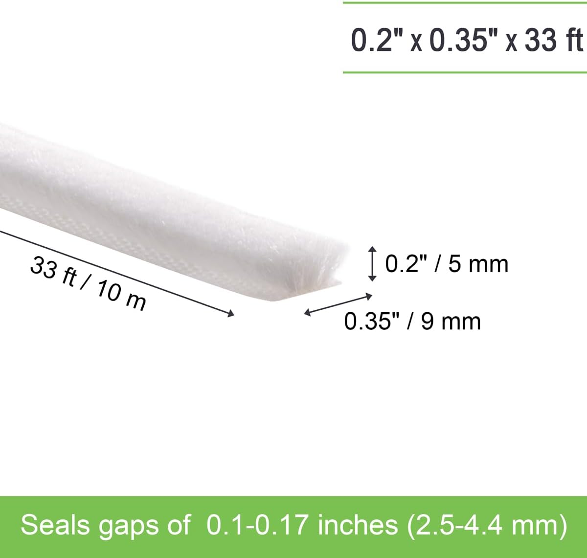 Self-Adhesive Weather Stripping Seal for Doors & Windows – Soundproof Insulation Gap Filler for Sliding, Exterior, Front, and Jamb Frames – 0.2" x 0.35" x 16.5 ft, Gray