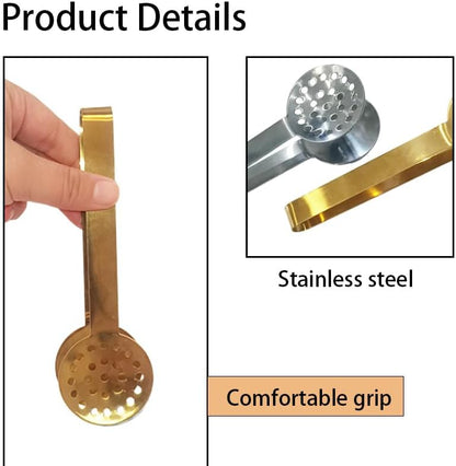 2 Pcs Tea Bag Squeezer Tongs, Stainless Steel Teabag Filter Clamp, Durable Strainer Gripper Picker, Tea Bag Squeezer for Tea Lovers, Kitchen Bar Tea Tools