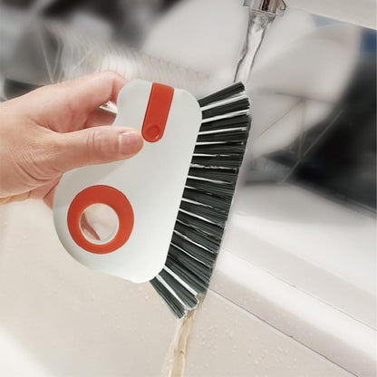 2 in 1 Groove Cleaning Brush, Window Track Cleaning Tools (Orange, 1pcs) | Multifunctional Hard Bristle Window Track Cleaner with Hidden Scraper
