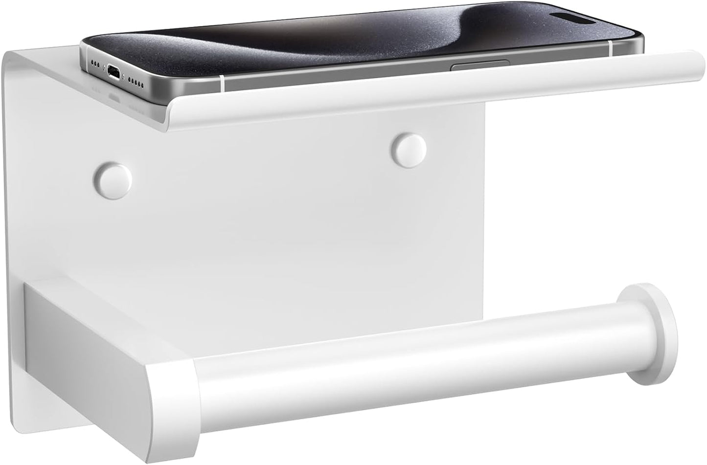 Toilet Paper Holder with Shelf Wall Mounted Toilet Paper Roll Dispenser | Heavy Duty Stainless Steel Brushed Nickel