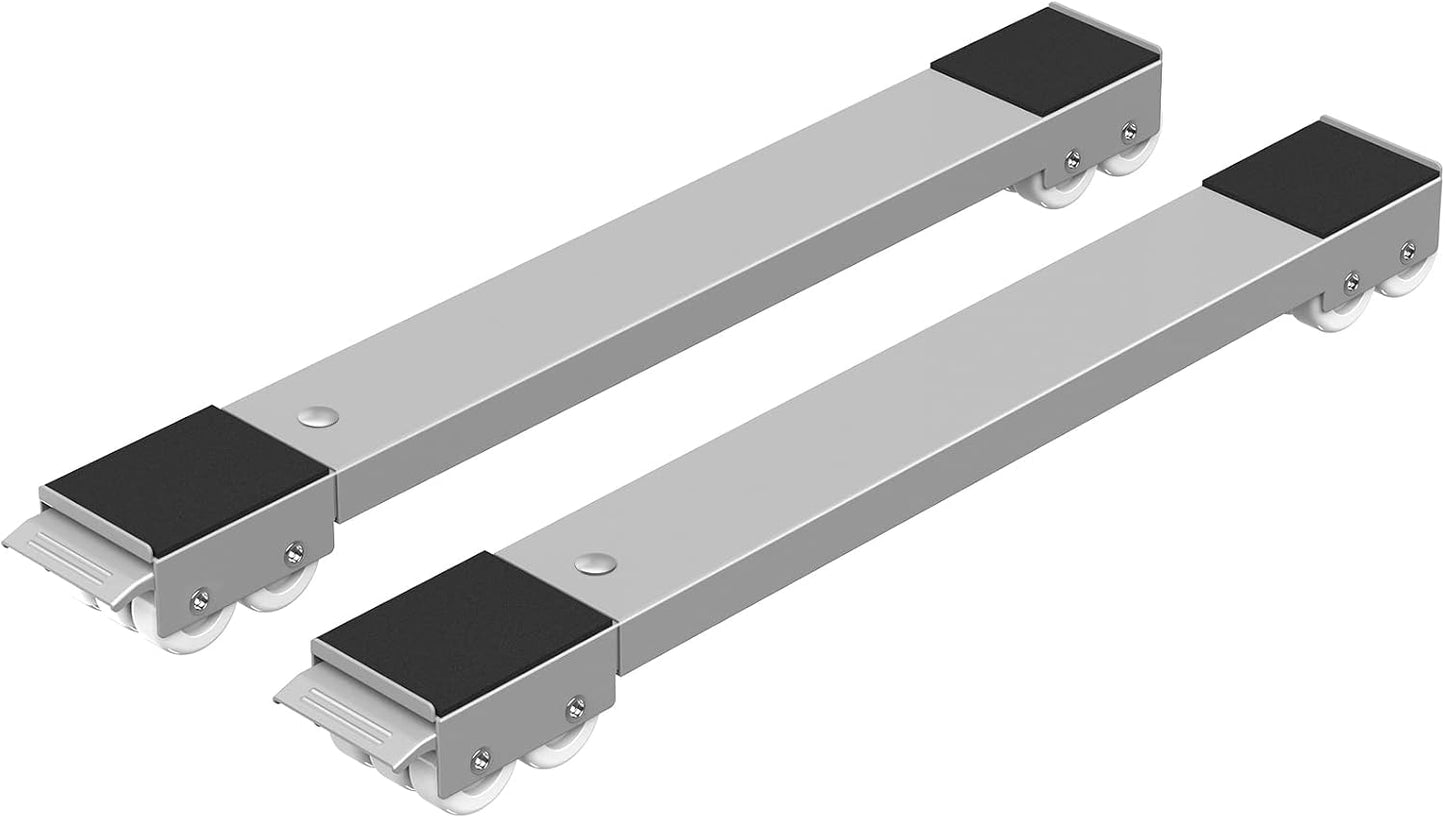 Ronlap Furniture Washing Machine Dolly Extendable Appliance Rollers, White | Heavy duty stand wheels for washing machine, refrigerator. Low profile mover dolly for washer and dryer, fridge & appliances