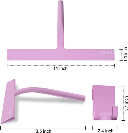 Silicone Rubber Blade & Hook Shower Window Squeegee 11" in Width Silicone Car Squeegee Bathroom Squeegee for Shower Squeegee for Shower Doors Car Window-Black