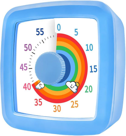 Visual Timer for Kids & Adults, 60 Minute Rainbow Countdown Timer, Time Management Tool for Classroom, Home, Kitchen, Office, School