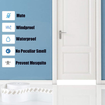 Silicone Seal Strip,Weather Stripping for Door or Window,Weatherproof Soundproof Self Adhesive Door Strip Bottom, Door Draft Stopper Silicone Strip Tape (Black Length 16.5 Feet Width 45mm)