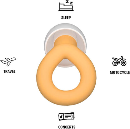 Silicone Ear Plugs for Noise Reduction, Reusable Ear Plugs for Sleeping Noise Cancelling, Concerts, Motorcycle, Travel & Hearing Protection NRR 33dB - 8 Ear Tips in XS/S/M/L, Black