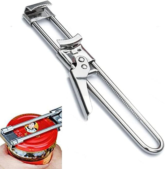 Master Jar & Bottle Opener,Adjustable Multifunctional Stainless Steel Can Opener Jar Lid Gripper,Manual,Kitchen Accessories（Silver)