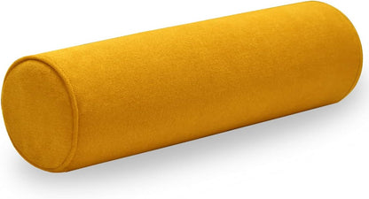 Cylinder Round Memory Foam Support Pillows Cervical Neck Roll Pillow with Pillowcase Soft, Comfortable and Breathable for Sleeping, Chair, Car, Sofa，Travel (Navy Blue, 24X6)