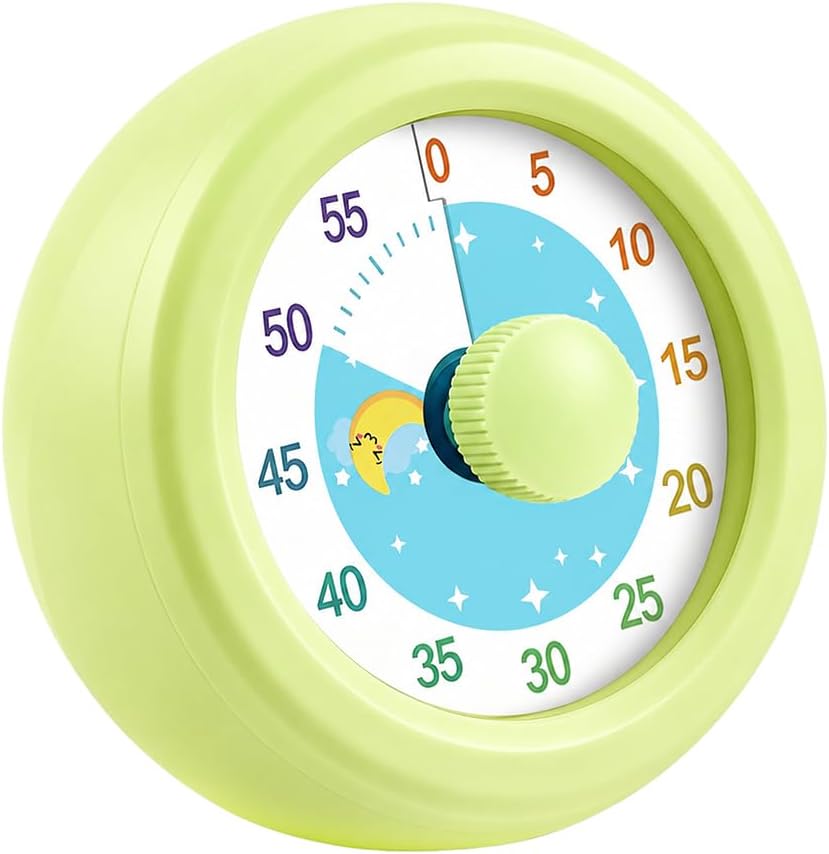 Visual Timer for Kids & Adults, 60 Minute Rainbow Countdown Timer, Time Management Tool for Classroom, Home, Kitchen, Office, School
