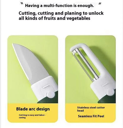 2 in 1 Vegetable Peeler And Knife Set with Safety Cover – Stainless Steel Potato Peeler, Fruit Peeler, Carrot Peeler, Cucumber Slicer – Camping & Travel