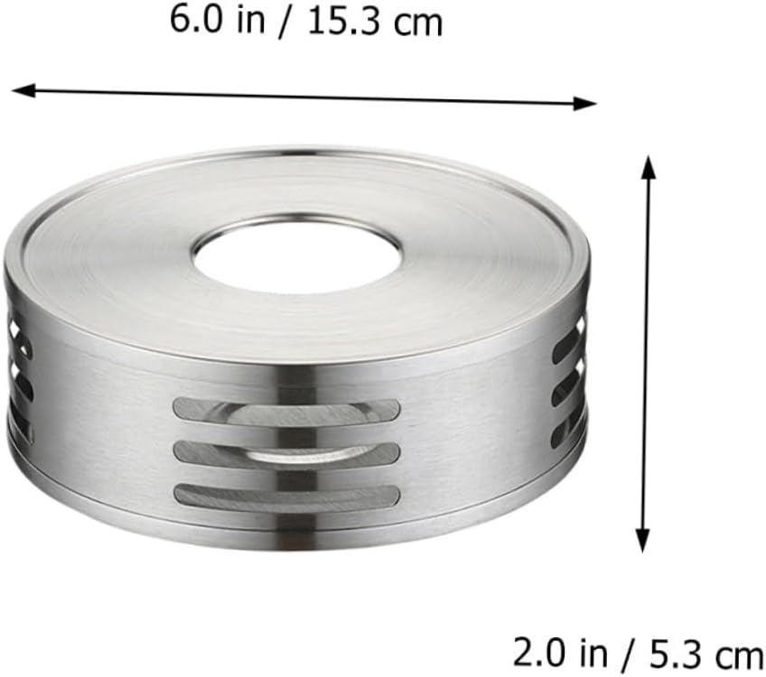 Mikinona Stainless Steel Glass Tea Warmer Base Heating Stand for Teapots Candle Holder for Home Cafe and Office Tea Brewing