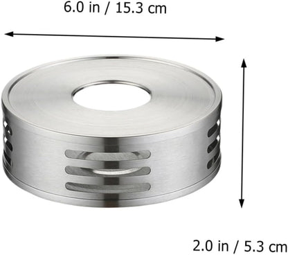 Mikinona Stainless Steel Glass Tea Warmer Base Heating Stand for Teapots Candle Holder for Home Cafe and Office Tea Brewing
