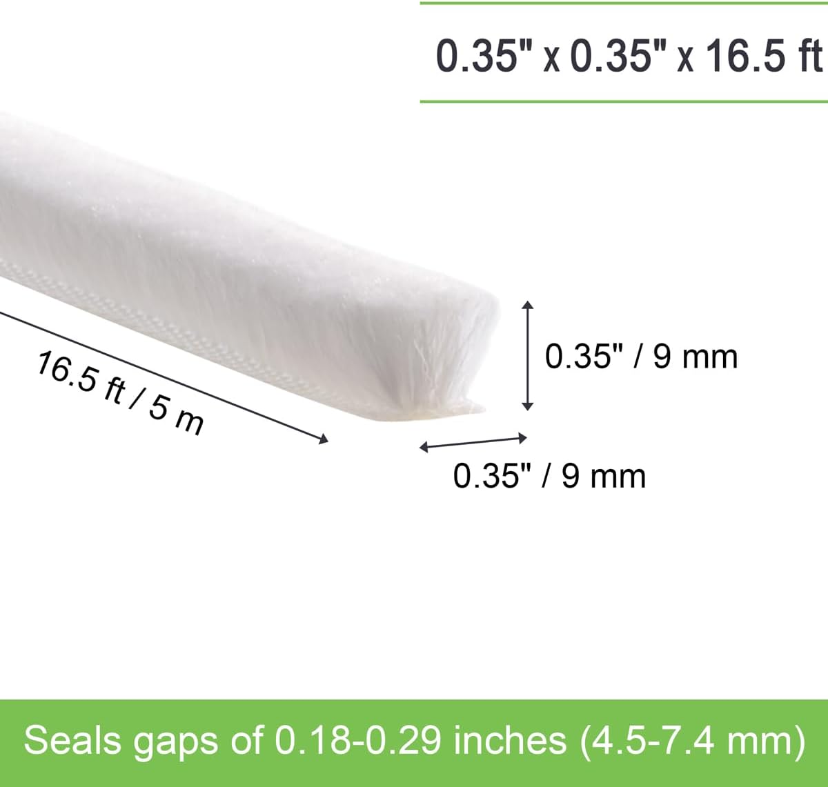 Self-Adhesive Weather Stripping Seal for Doors & Windows – Soundproof Insulation Gap Filler for Sliding, Exterior, Front, and Jamb Frames – 0.2" x 0.35" x 16.5 ft, Gray