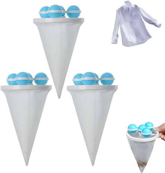 Floating Hair Filtering Mesh Removal, 2026 New Lint Catcher for Washing Machine, Reusable Pet Hair Remover for Laundry, Hair Catcher for Clothes, Bedding, Dog & Cat (Mix, 3pcs)