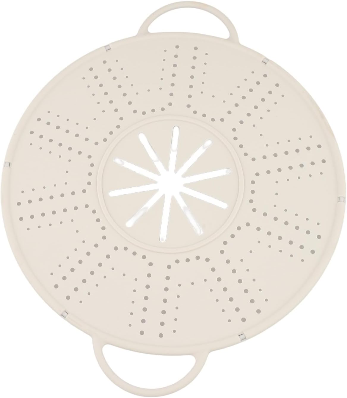 Silicone Spill Stopper Lid with Steam Vent and Double Handles, Heat Resistant Pot Cover for Cooking and Steaming, Dishwasher Safe Kitchen Gadget, 13.4 x 10.8 Inch, Black(white)