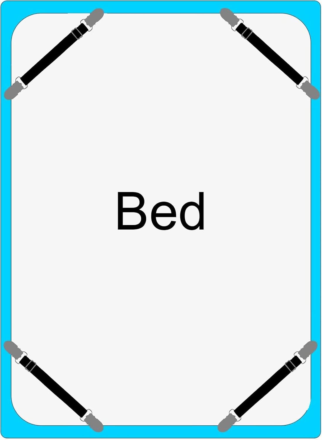 Boao 24 Pcs Bed Sheet Clips Straps Heavy Duty Adjustable Fasteners Elastic Fitted Bed Holder Mattress Corner Sheet Fasteners for Home Room Couch Supplies(White,8-12inch)