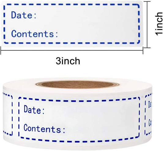 320pcs Removable Freezer Labels, 1 x 3 Inch Food Storage Stickers Food Labels, Refrigerator Freezer Paper Label, Mason Jar Labels Easy Clean Leaves No Residue, Red and Blue