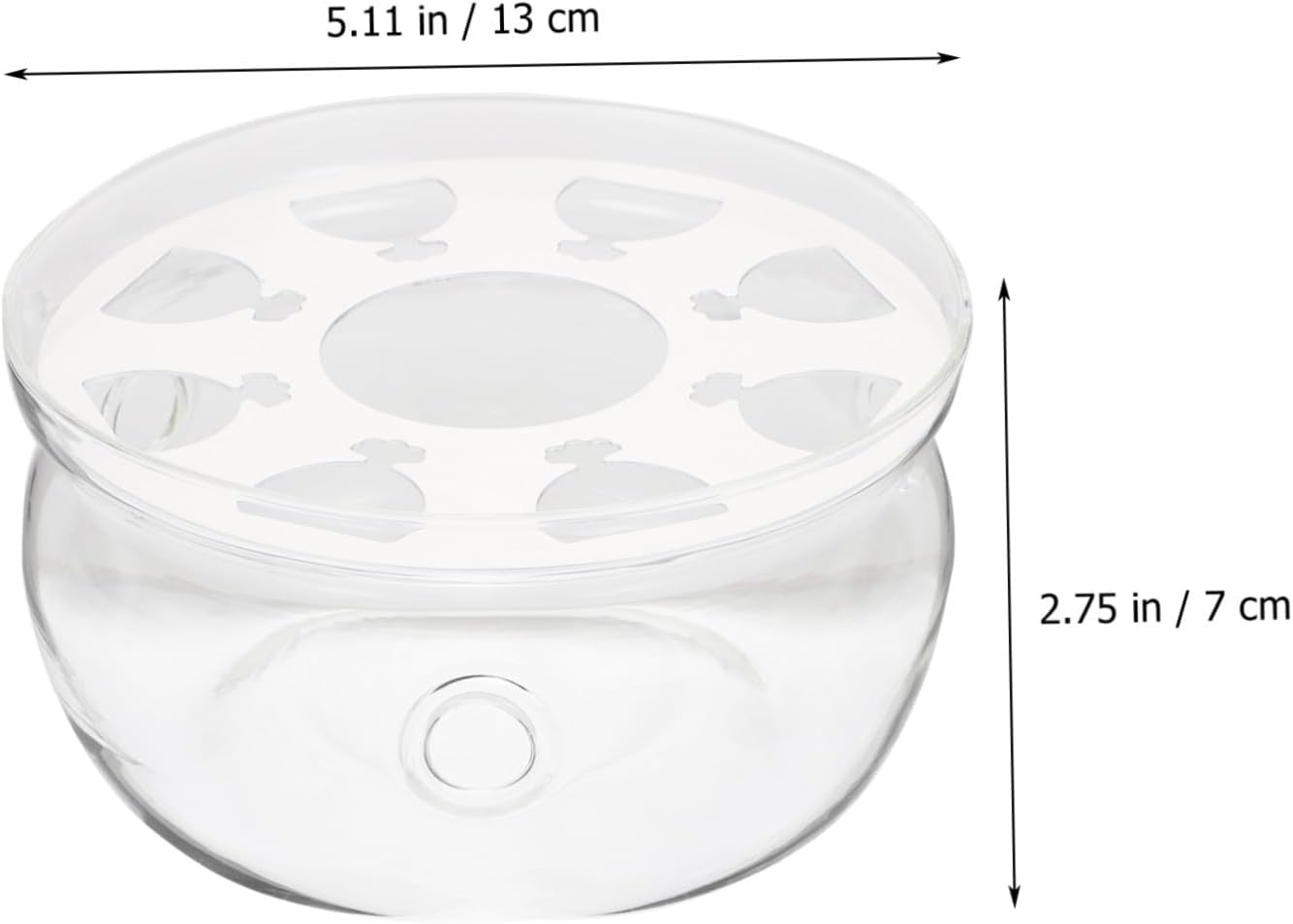 Ipetboom Glass Teapot Warmer Base Heat Preservation Holder with Ventilation White and Transparent Glass Tea Heater for Home Office Tea House Coffee Shop