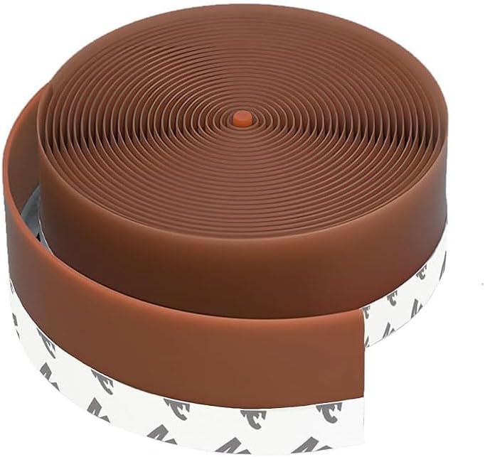 Silicone Seal Strip,Weather Stripping for Door or Window,Weatherproof Soundproof Self Adhesive Door Strip Bottom, Door Draft Stopper Silicone Strip Tape (Black Length 16.5 Feet Width 45mm)