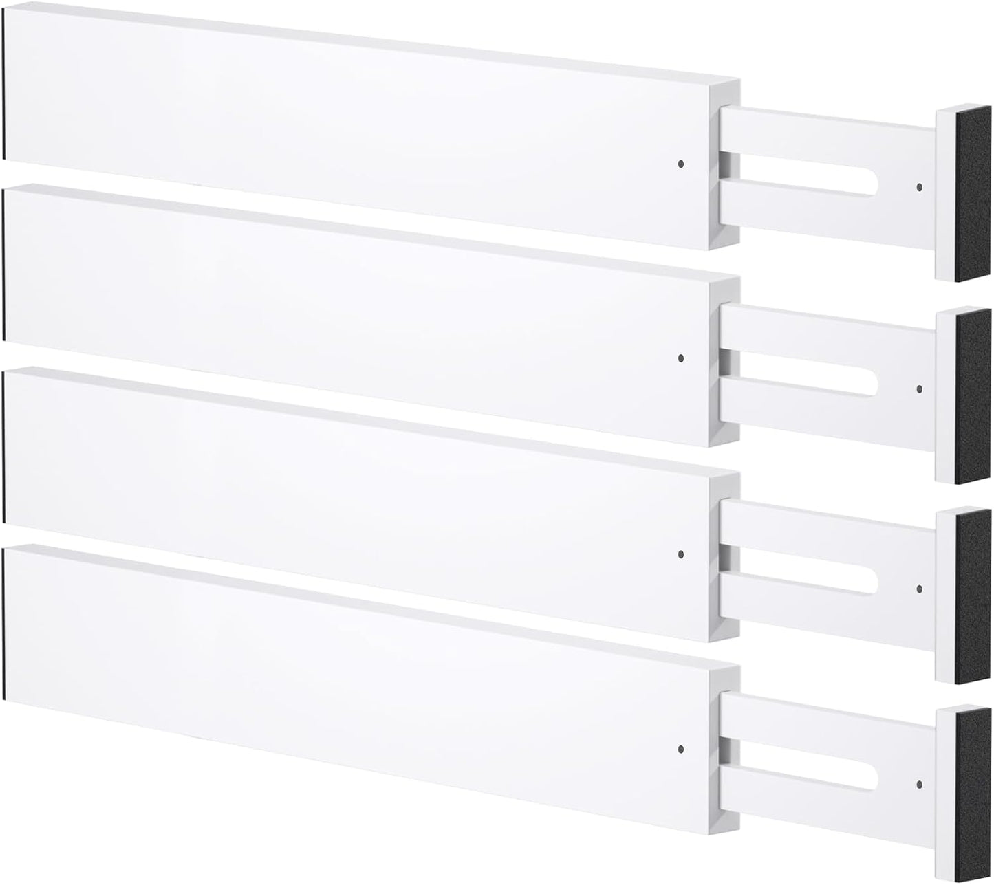 Bamboo Drawer Dividers, Adjustable Drawer Organizers, Fits 12.6–16" Drawers | 2.5" High, 4 Pack Expandable Drawer Separators for Kitchen, Nursery, Dressers & Office Storage, Natural