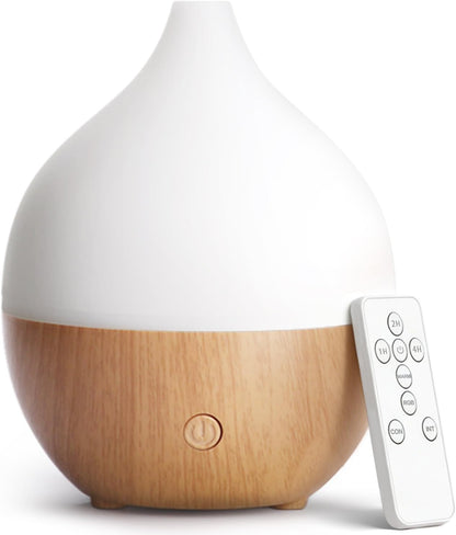 SALKING Essential Oil Diffuser, 100ml Small Aromatherapy Diffuser with Auto Shut-Off Function, Ultrasonic Diffusers for Essential Oils, Cool Mist Humidifier with Warm White Lights, for Office Home