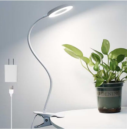Woputne Desk Lamp Clip on Light for Bed Book Reading (Black) | 10 Dimmable Brightness 3 Light Modes Desk Lights for Home Office Clamp Bedside Lamp for Painting, Craft, Study
