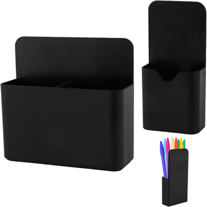 KITANIS Magnetic Pen Holder,2 Pack Magnetic Dry Erase Marker Holder with Generous Compartments,Strong Magnet Storage Marker Pen Pencil Organizer for Refrigerator,Whiteboard,Locker Accessories