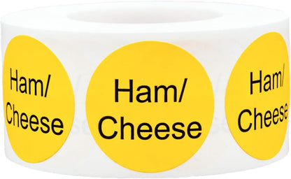 Yellow with Black Carnitas Circle Dot Adhesive Stickers, 1 Inch Round Labels, 500 Total Stickers