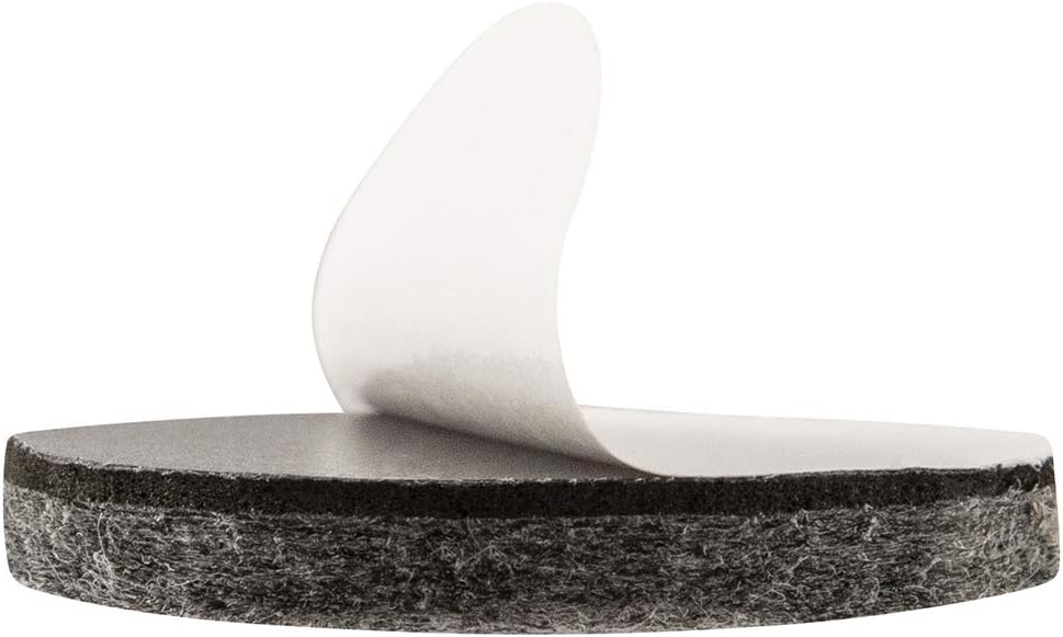 SoftTouch 1.5" Round Reusable Felt Furniture Sliders for Hard Surfaces, Noise-Reducing Adhesive Furniture Moving Pads for Beds, Sofas, Dressers, Set of 24, Beige