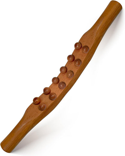 Wooden Massager Handheld Roller Trigger Point Massager Stick for Fascia, Cellulite, Muscle & Abdomen , Body Therapy Massager, Muscle Belly Relief Tool…