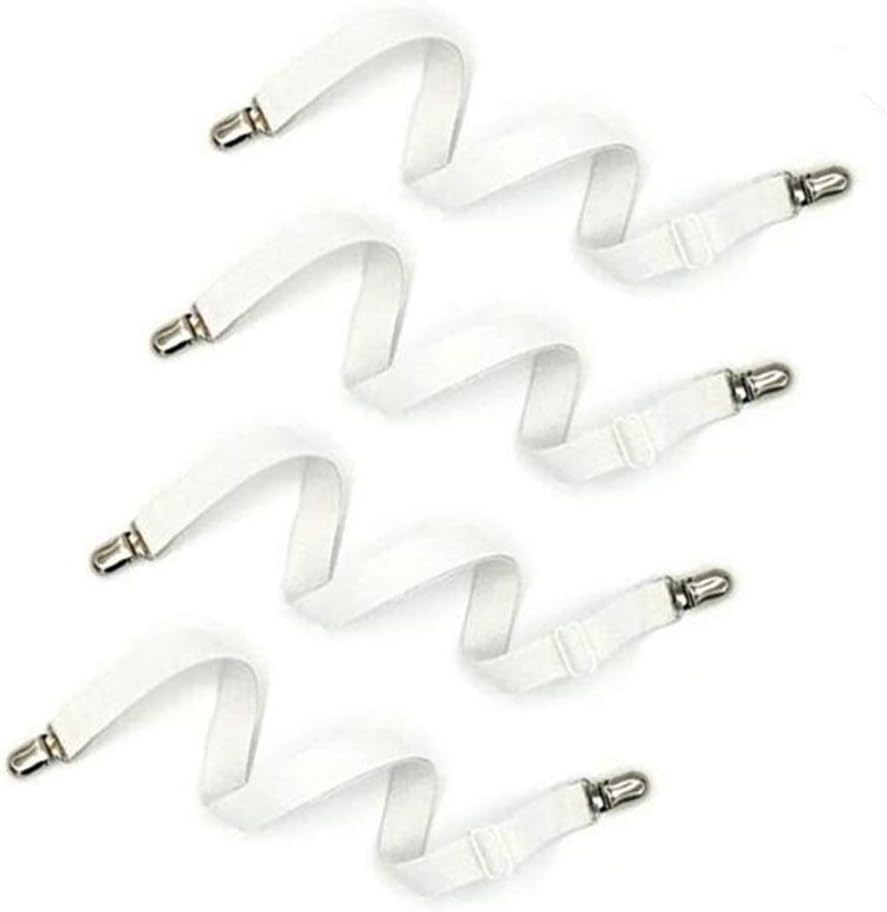 Bed Sheet Clip,Sofa Slipcover Holder,Hold the Sheets Tightly,20" to 78",4 Pieces(White)