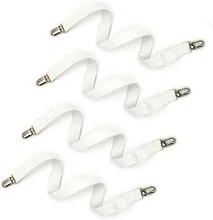 Bed Sheet Clip,Sofa Slipcover Holder,Hold the Sheets Tightly,20" to 78",4 Pieces(White)