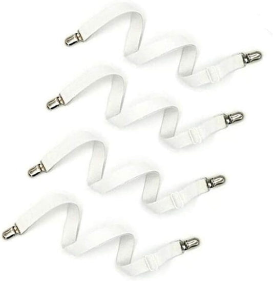 Bed Sheet Clip,Sofa Slipcover Holder,Hold the Sheets Tightly,20" to 78",4 Pieces(White)