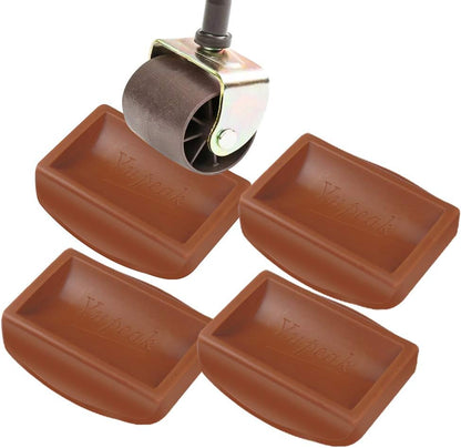 Bed Stopper & Furniture Stopper – Caster Cups fits to All Wheels of Furniture, Sofas, Beds, Chairs – Furniture Cups Made up of Solid Silicone and Prevents Scratches 4PACK (4PACK（Dark Brown)