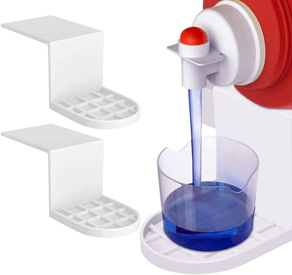 2pc Laundry Detergent Cup Holder, Laundry Fabric Softener Drip Catcher, Firmly Hold on Laundry Bottle Spouts (White)