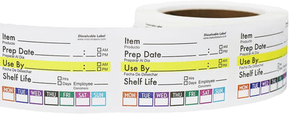 Universal Dissolvable Food Rotation Labels 2" x 3" Adhesive Stickers 500-Pack