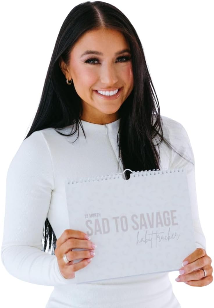 SAD TO SAVAGE Habit Tracker by Shelby Sacco - Daily Habit Tracker Journal with Affirmations and Educational Material on the Habit Loop for Creating Habits to Improve Your Life
