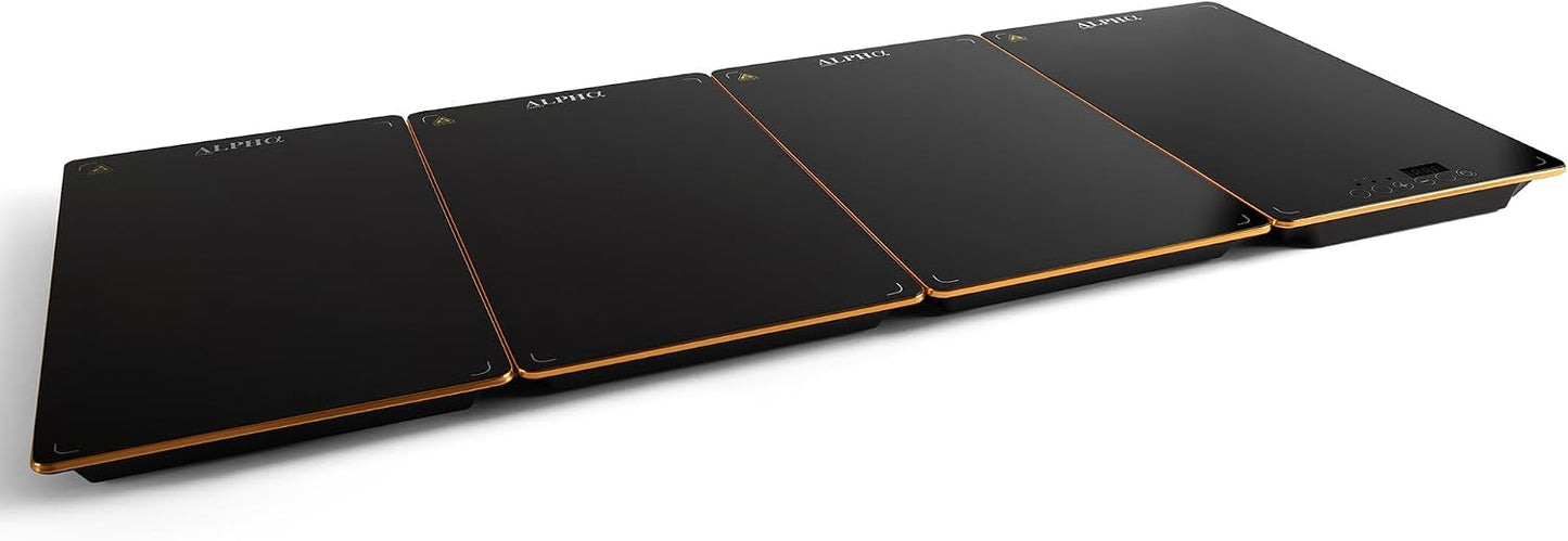 Alpha Living GW-P4 Food Warming Mat – Tempered Glass Top Warming Tray Food Warmers for Parties Buffet – 3 Heat Settings – Child Lock and Timer Functions – Anti-Slip Feet