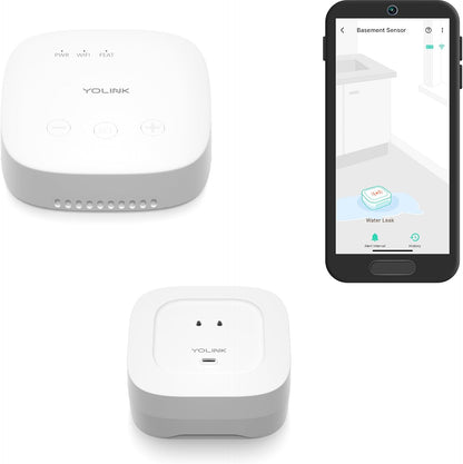 YoLink Smart Home Starter Kit: SpeakerHub & Water Leak Sensor 4 with 105dB Audio Alarm 1-Pack, SMS/Text, Email & Push Notifications, Freeze Warning, LoRa Up to 1/4 Mile Open-Air Range, w/Alexa, IFTTT